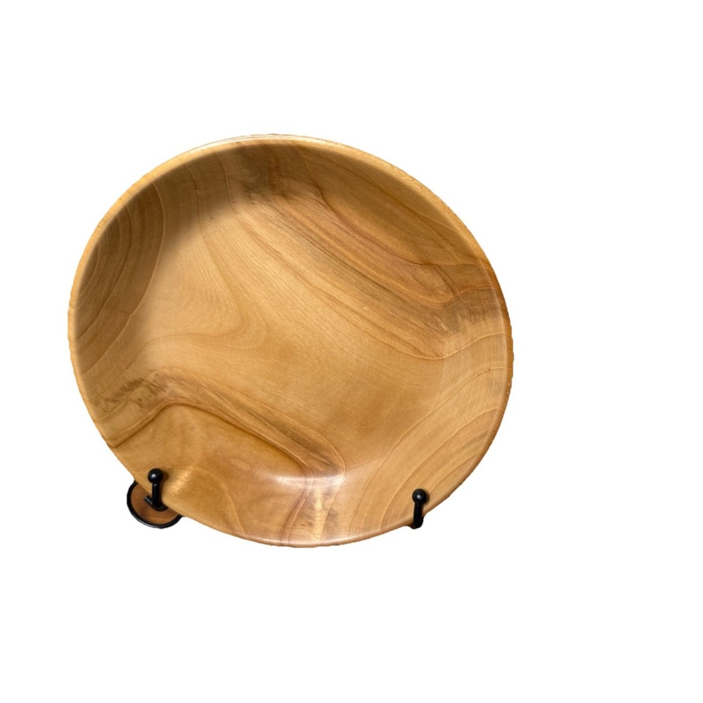 Vintage‎ Handcrafted Cherry Wood Bowl 8" Wide excellent condition